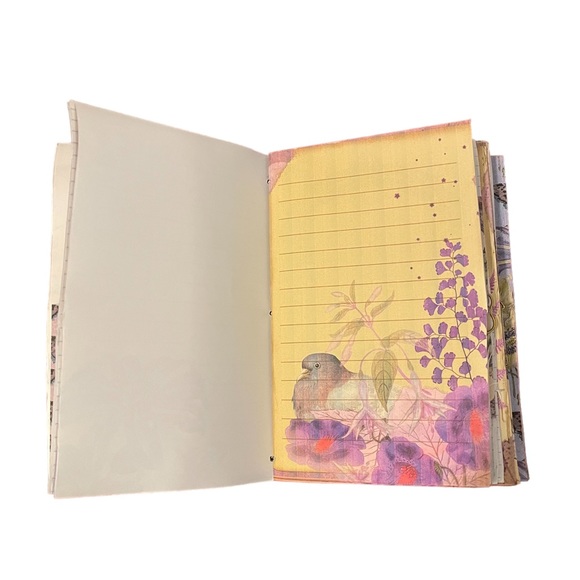 Handmade vintage book journal - slow stitched hand embroidered cover - Picture 8 of 15